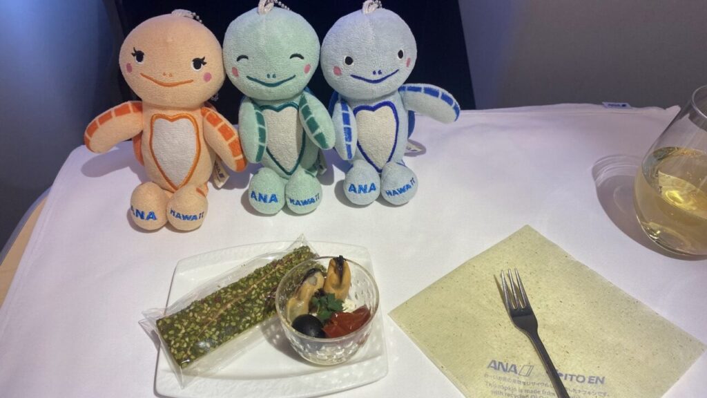 ANA829便のビジネスクラス機内食 アミューズ
