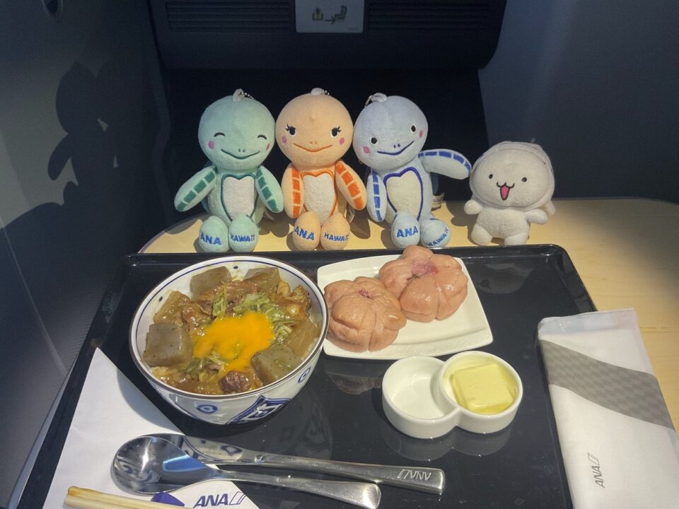 ANA829便のビジネスクラス機内食 ぼっかけ丼