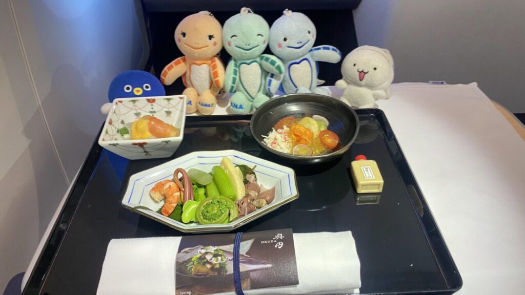 ANA829便のビジネスクラス和食機内食 前菜と小鉢