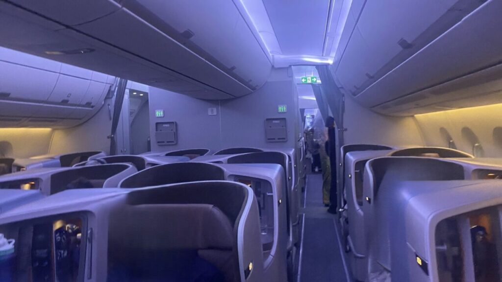 シンガポール航空ビジネスクラスの機内