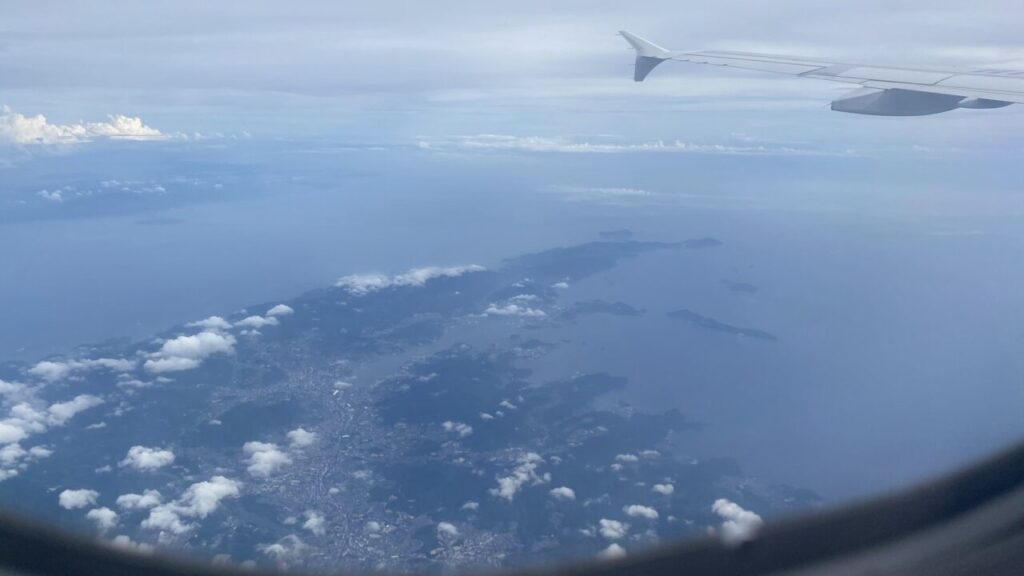 中国国際航空CA916便から見る長崎