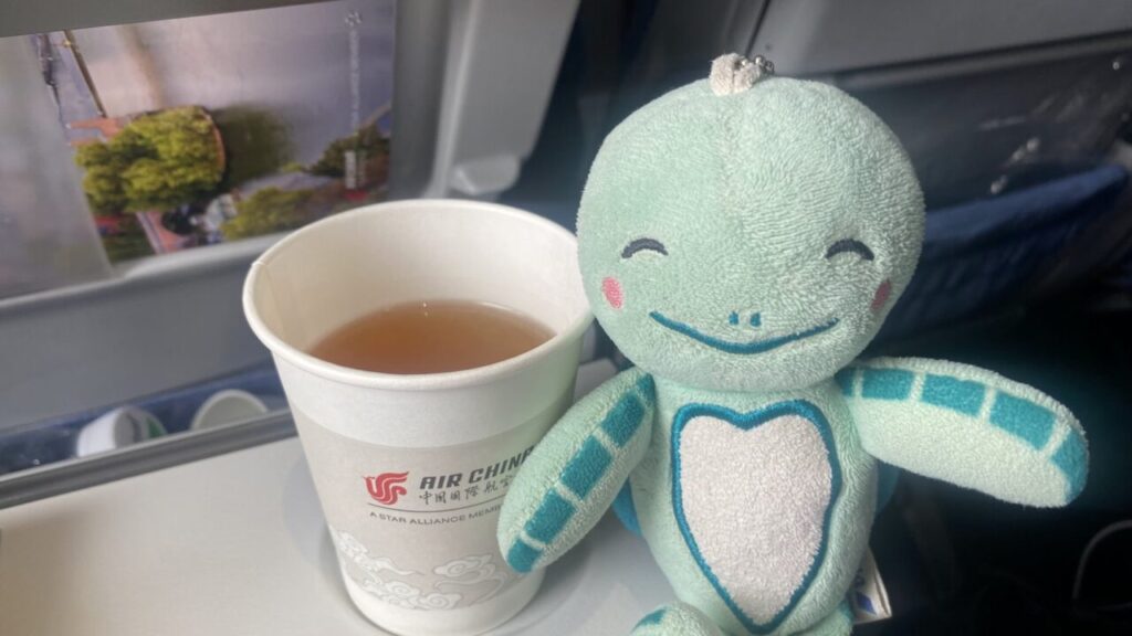 中国国際航空エコノミークラスで提供される中国茶