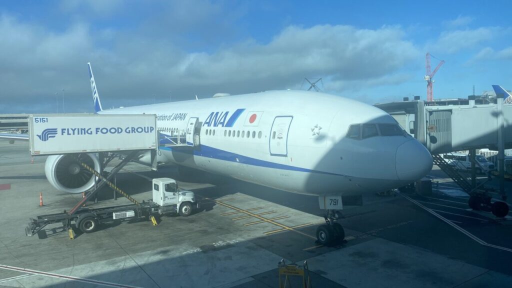 ANAの国際線長距離路線用機材B777-300ER