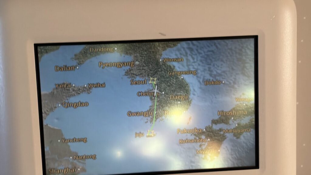 ソウル金浦空港へ近づいたことを示すマップ