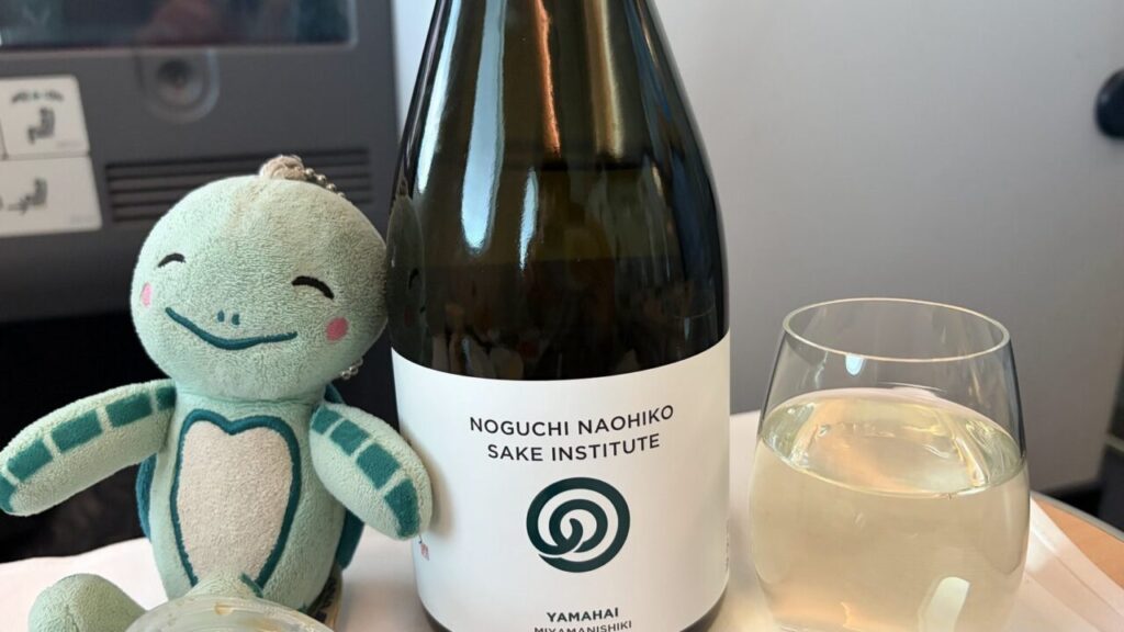 ANA802便ビジネスクラスで提供された日本酒「農口尚彦研究所 山廃美山錦 無濾過原酒 2019 Vintage」