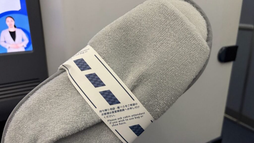 ANA802便ビジネスクラスのスリッパ