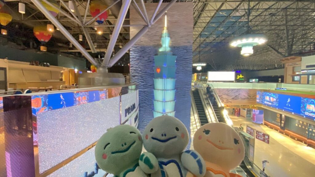 台北桃園空港第2ターミナルにある台北101の3Dウォールアート